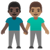 👨🏿‍🤝‍👨🏽 men holding hands: dark skin tone, medium skin tone display on Google